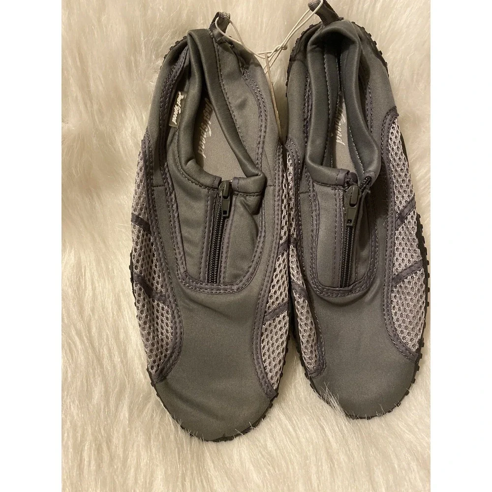 Just Speed Water Shoes Mens Size 11 Gray Front Zip Beach Wear‎